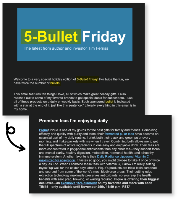 Tim Ferriss 5-Bullet Friday