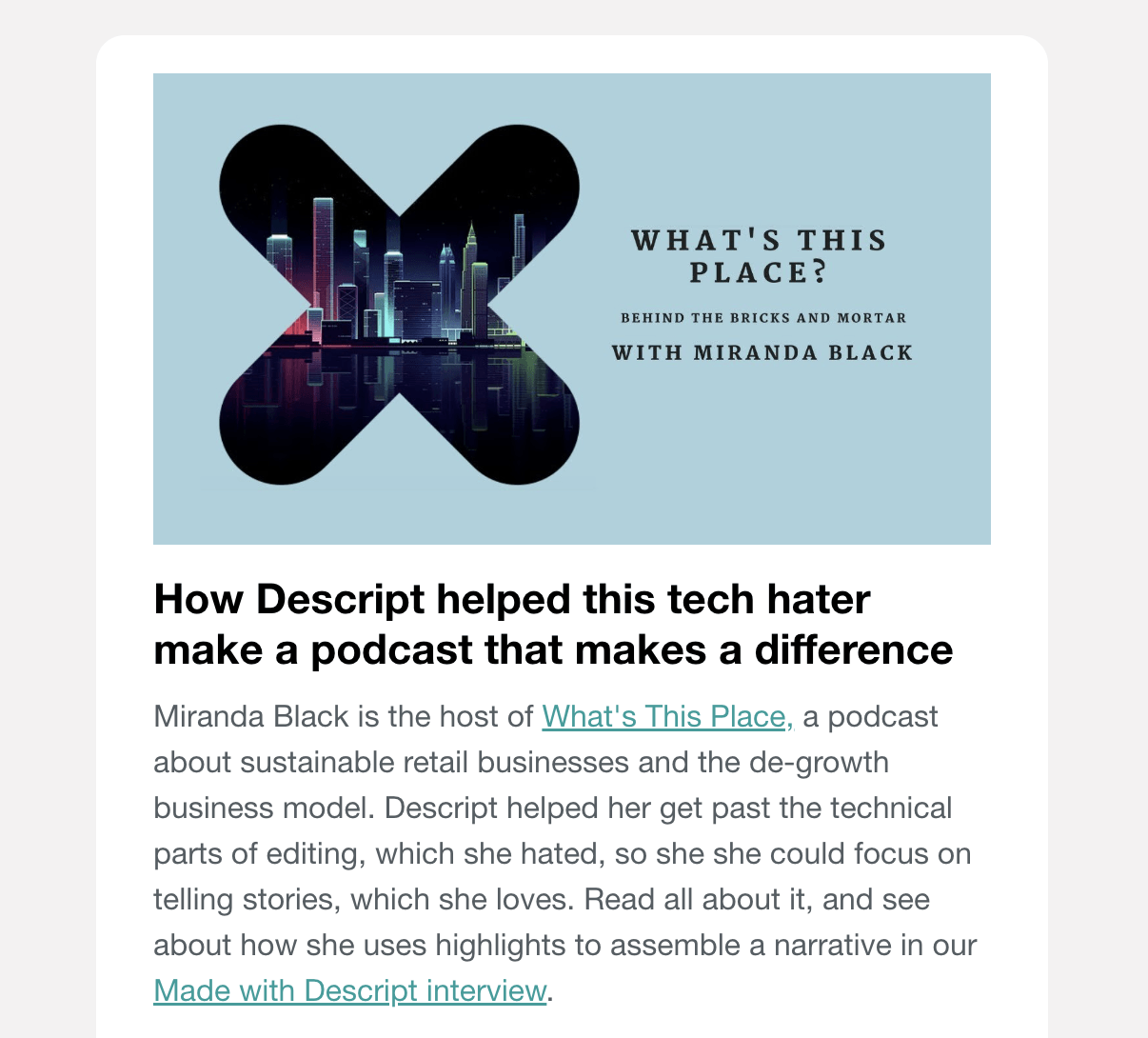 Descript case study email example