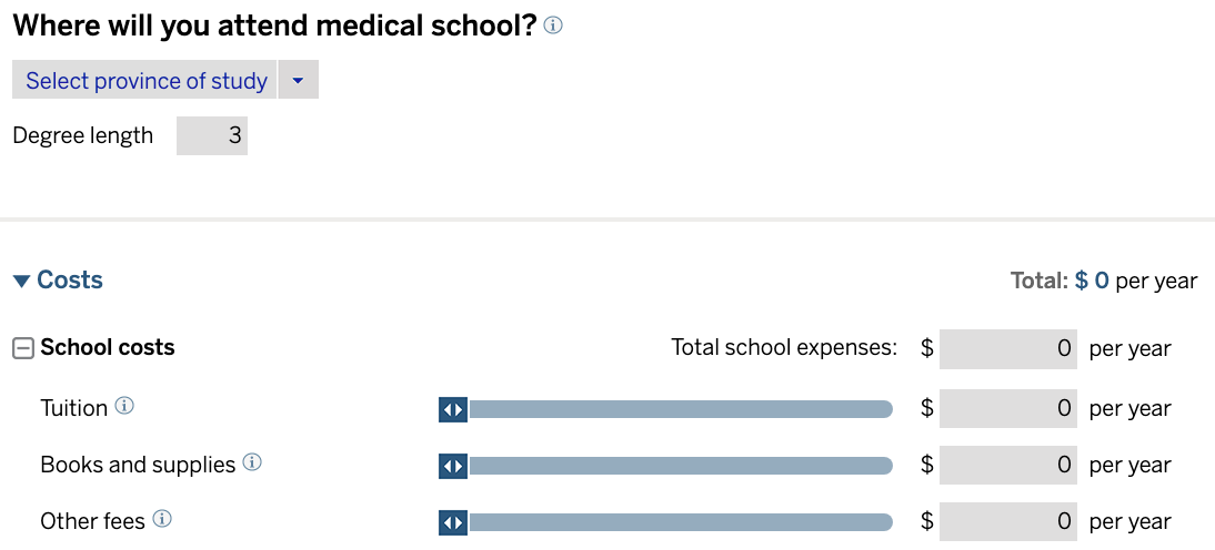 MD Financial’s Medical School Cost Calculator