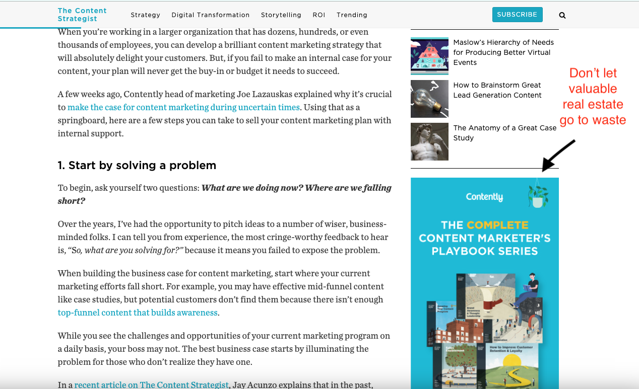 right rail promotion