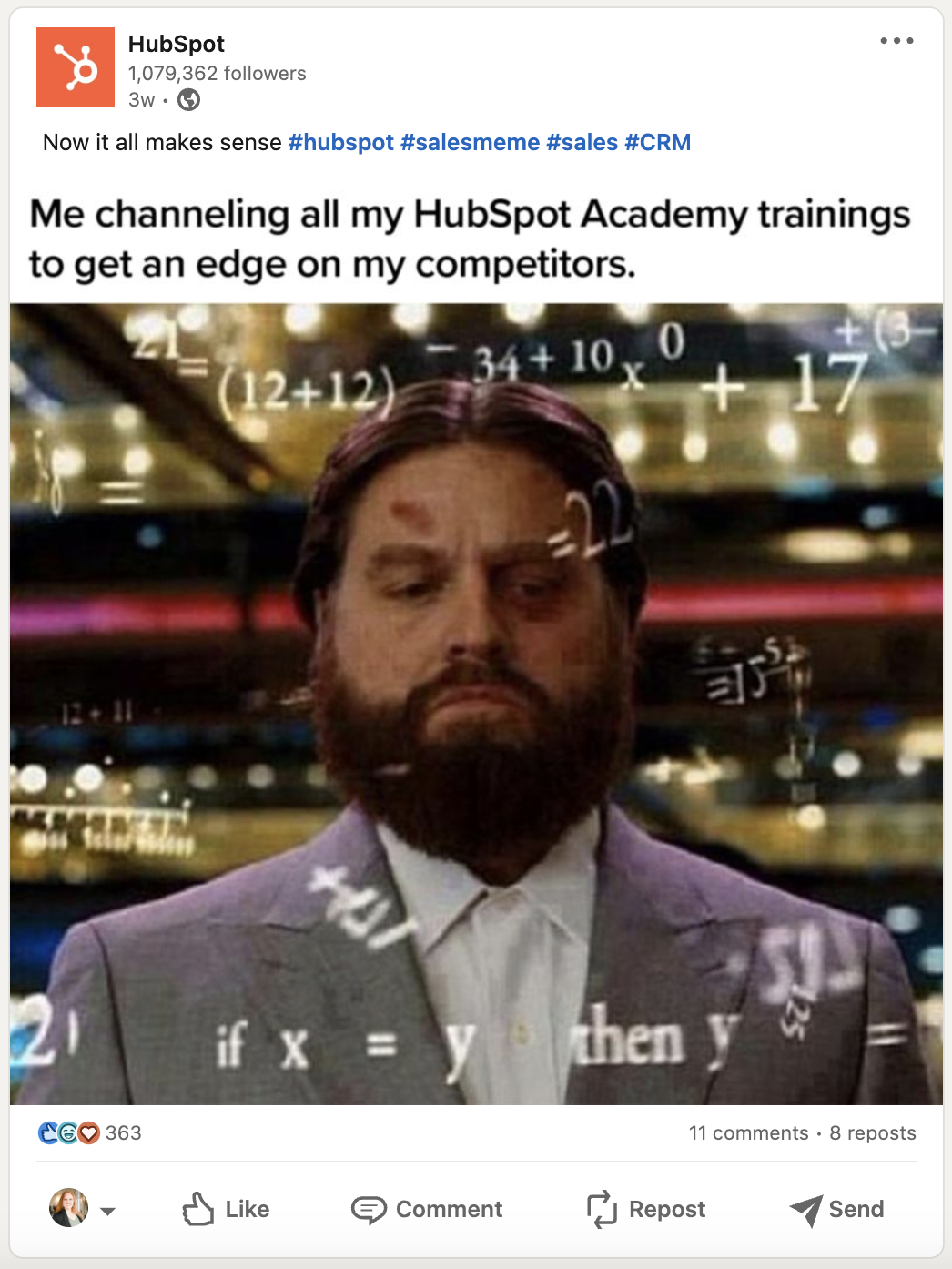 HubSpot use of memes