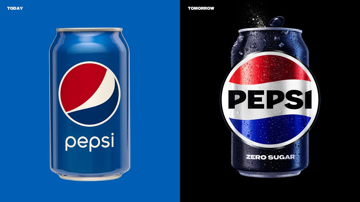 Pepsi logo changes in an article about visual marketing design trends from Contently